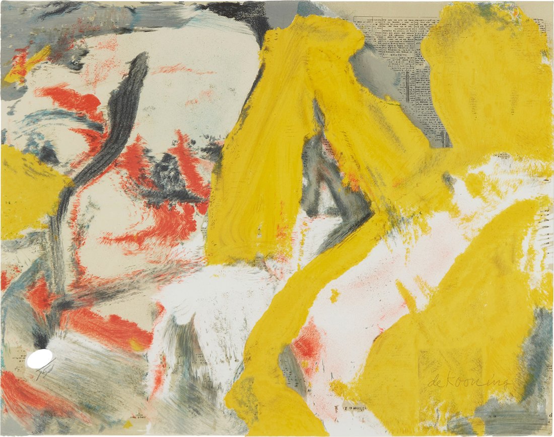 WILLEM DE KOONING - "THE MAN AND THE BIG BLONDE" - Signed litograph (1 of 4)