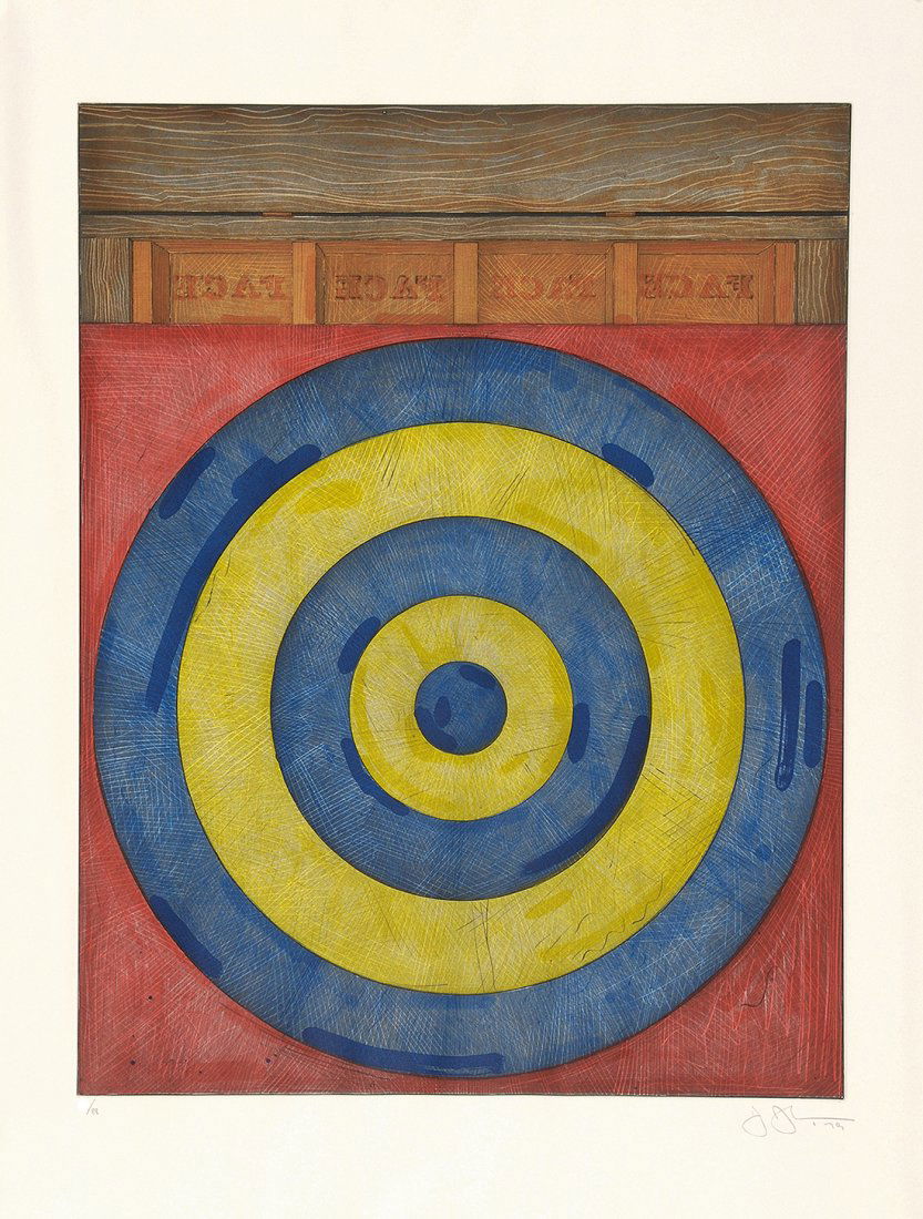 JASPER JOHNS - "TARGET WITH FOUR FACES" - Signed ETCHING (1 of 4)