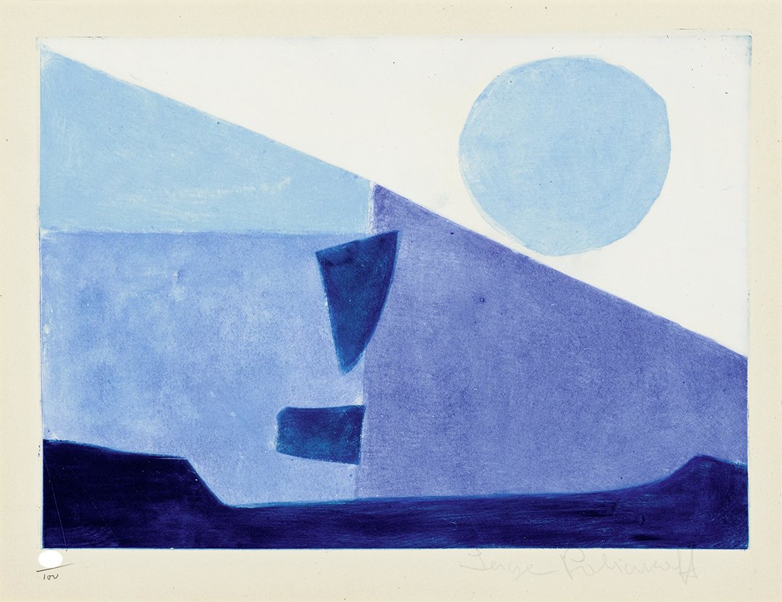 SERGE POLIAKOFF - "COMPOSITION BLEUE" - Signed etching (1 of 4)