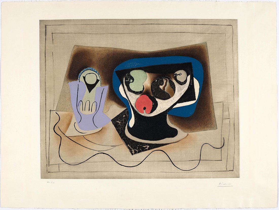 PABLO PICASSO - "NATURE MORTE A L'ABSINTHE" - Signed colour aquatinat and eching (1 of 4)