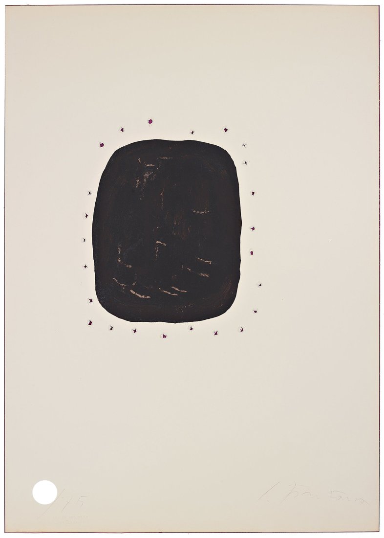 LUCIO FONTANA - "CONCETTO SPAZIALE (BLACK)" - Signed screenprint (1 of 4)