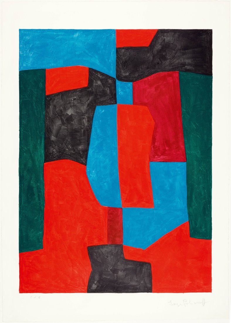 SERGE POLIAKOFF - "COMPOSITION ROUGE,VERTE ET BLEUE" - Signed litograph (1 of 4)
