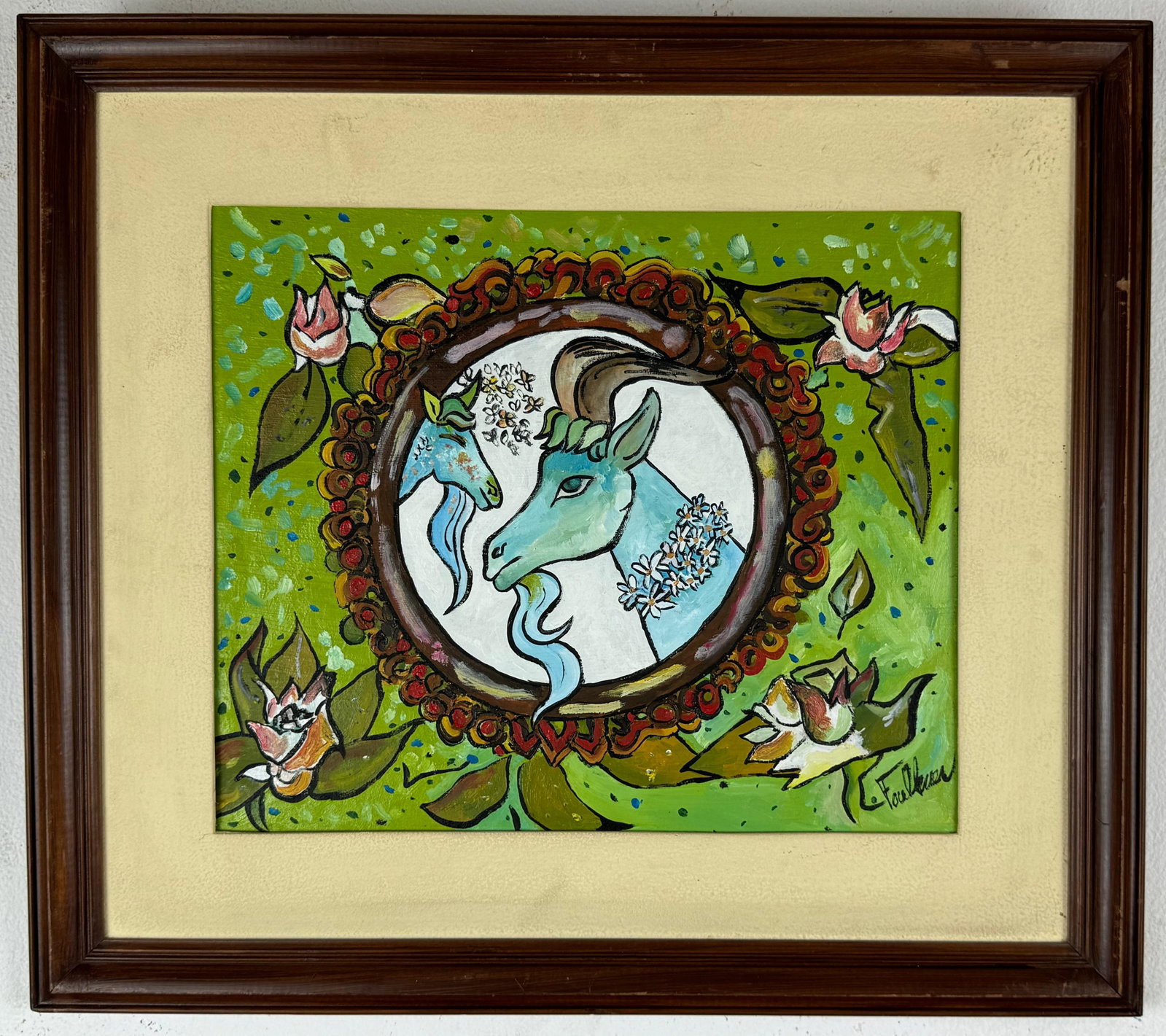 Henry Faulkner (Oil on Cardboard painting) Style of: Oil on Cardboard painting 18 x 20 inches, rendered in the style of Henry Faulkner (09 Jan 1924 - 05 Dec 1981) was an American artist and poet known as an eccentric rebel and bohemian. Provenance: Priv