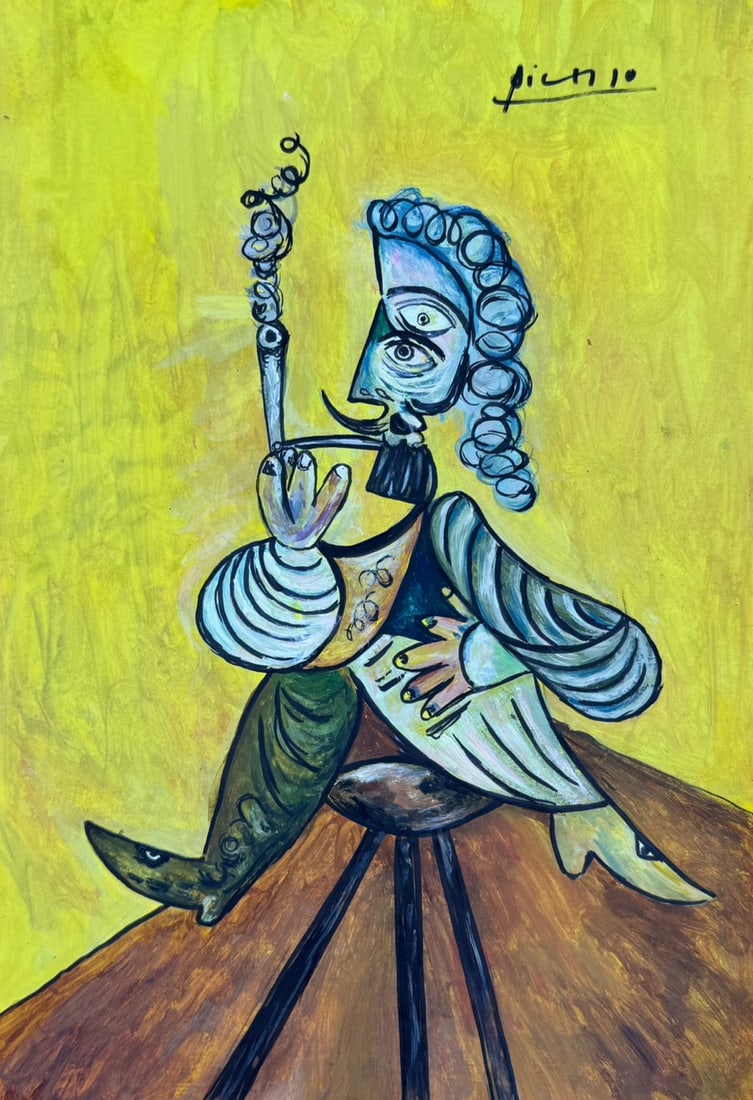 Pablo Picasso Spanish (Drawing on Paper Painting) Style of (1 of 4)