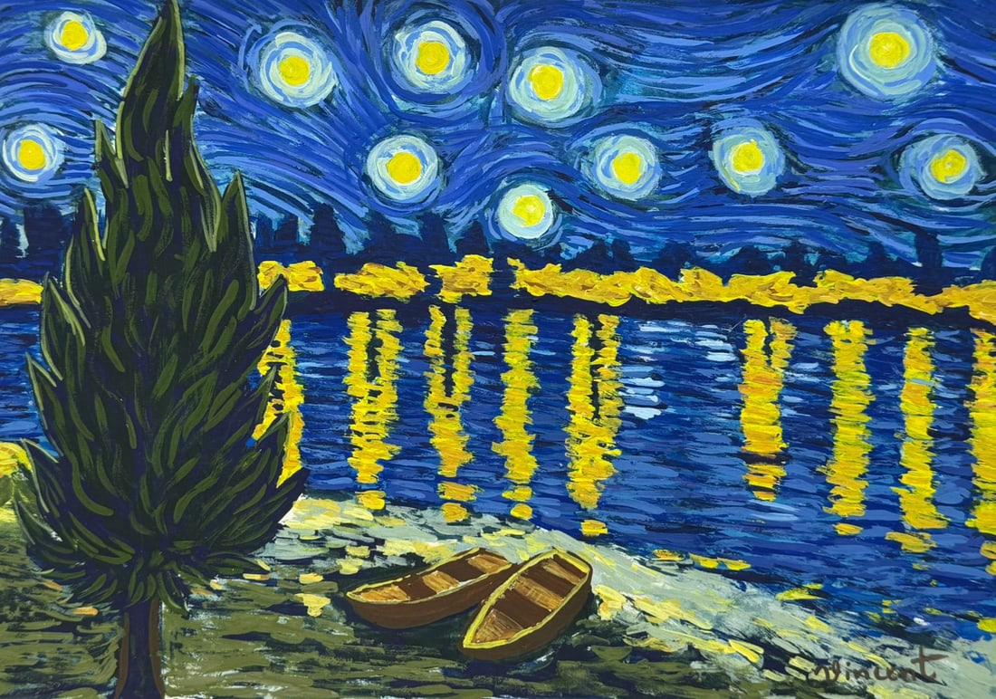 Vincent Van Gogh (Drawing on Paper Painting) Style of (1 of 4)
