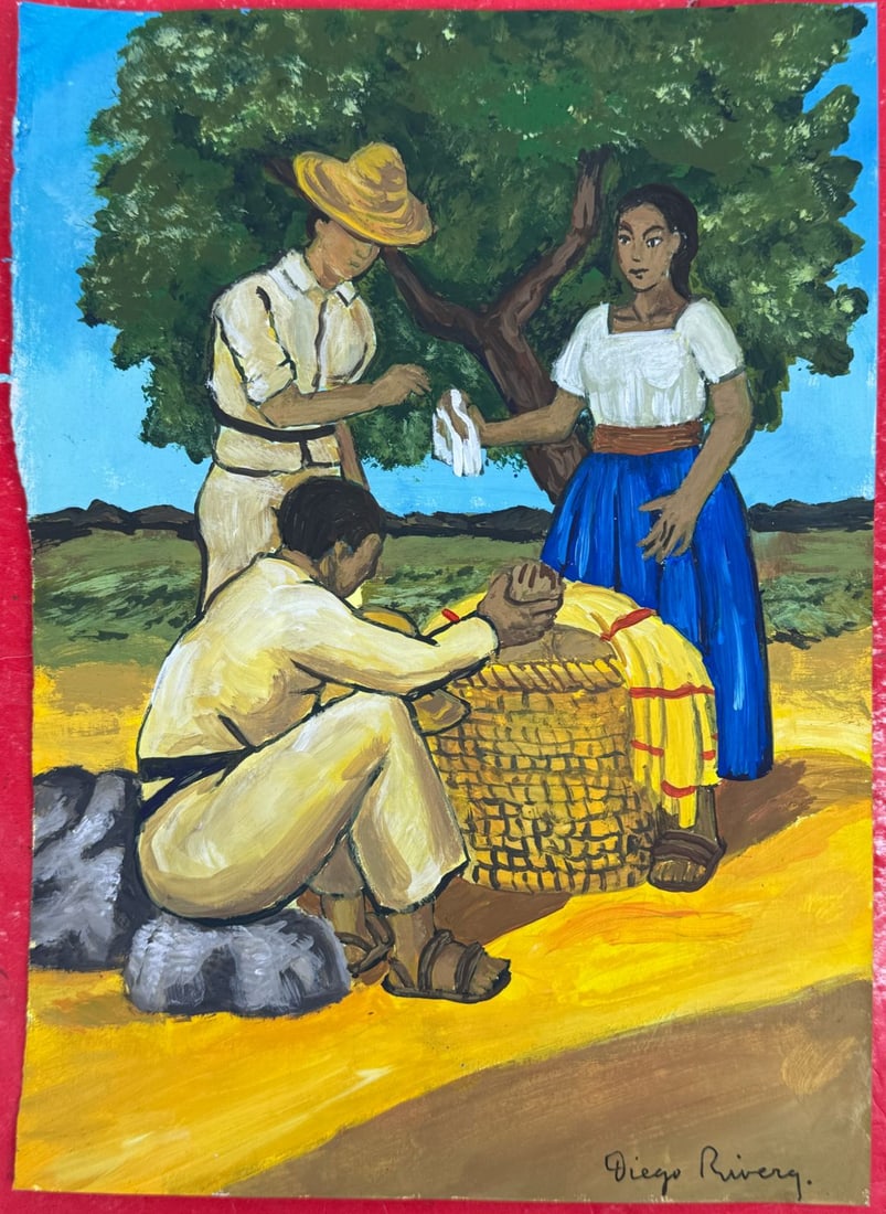 Diego Rivera (Drawing on Paper Painting) Style of (1 of 4)