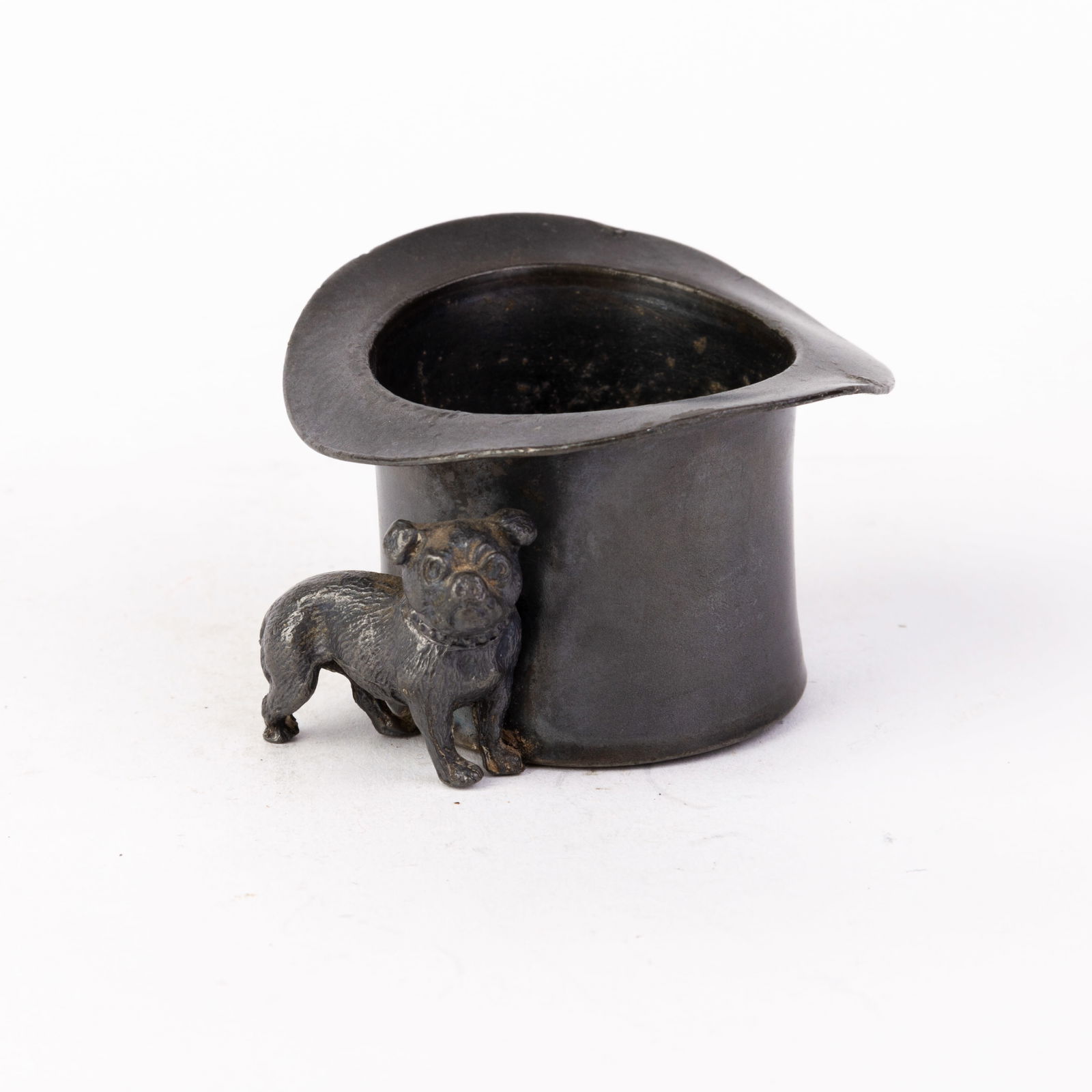 Victorian English Pewter French Bulldog Pin Cushion (1 of 5)