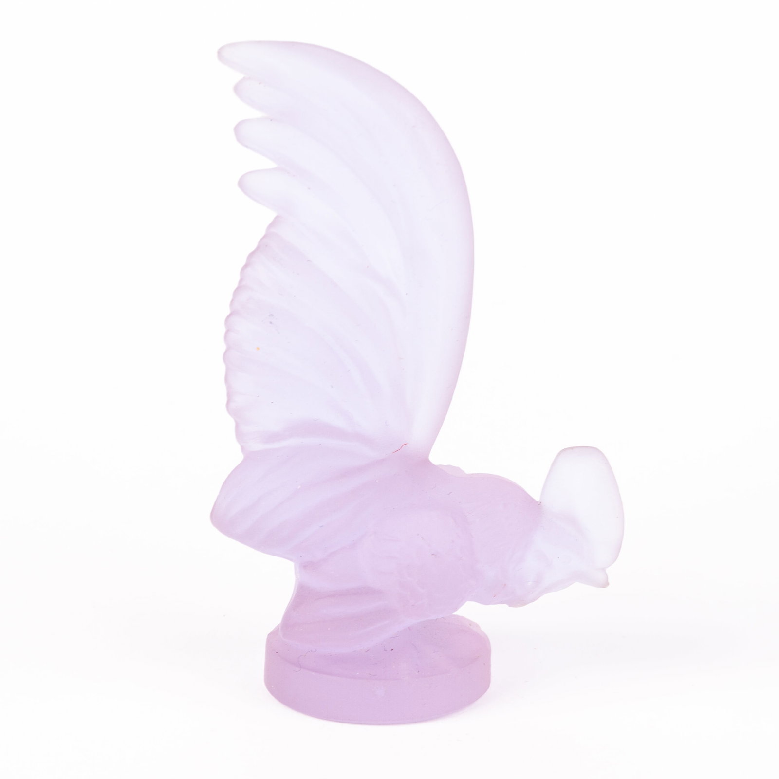 Lalique Style Frosted Glass Rooster Sculpture Paperweight (1 of 5)