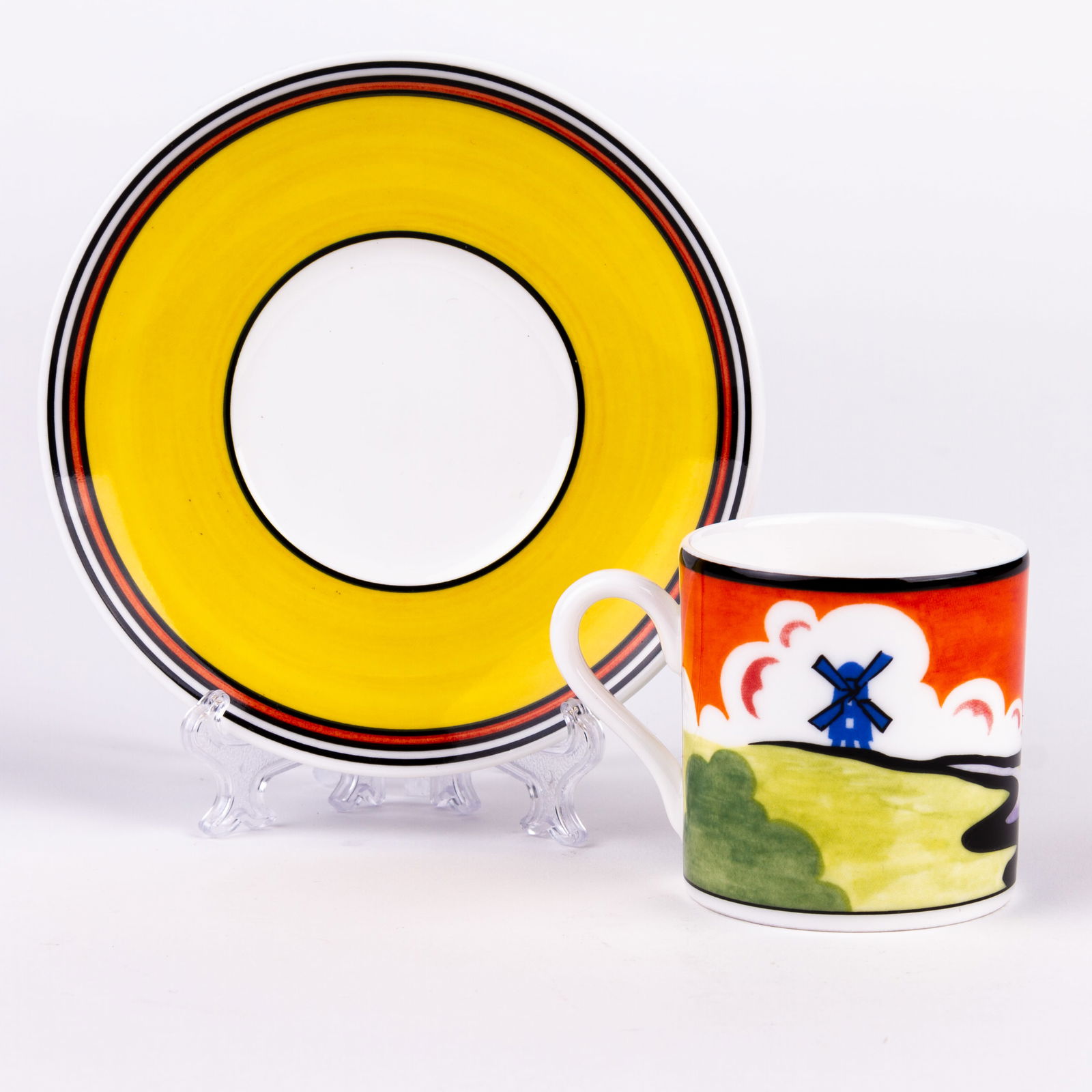 Clarice Cliff by Wedgwood Bizarre "Windmill" Cup & Saucer (1 of 8)