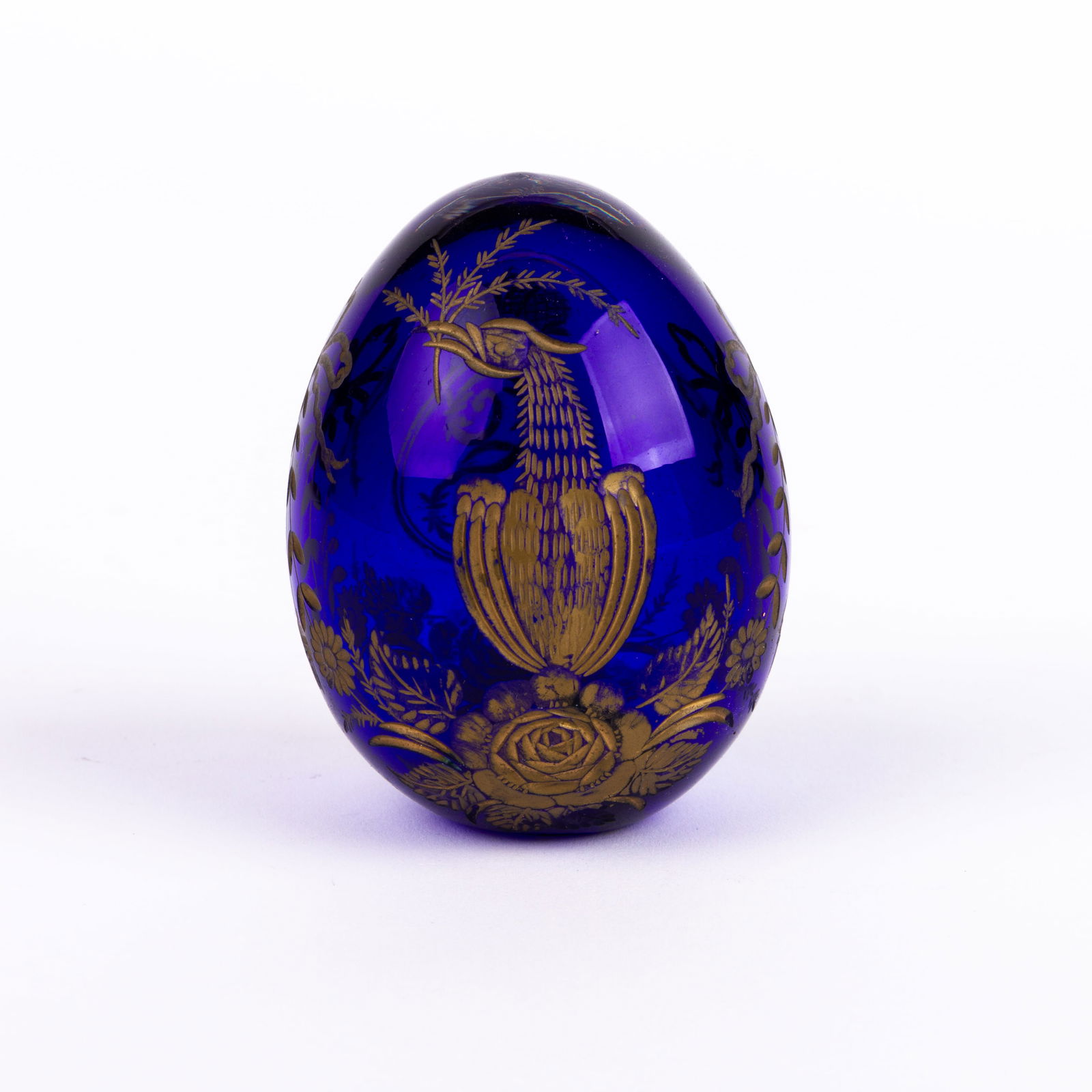 Imperial Russian Cobalt Cut Crystal Faberge Style Egg (1 of 5)