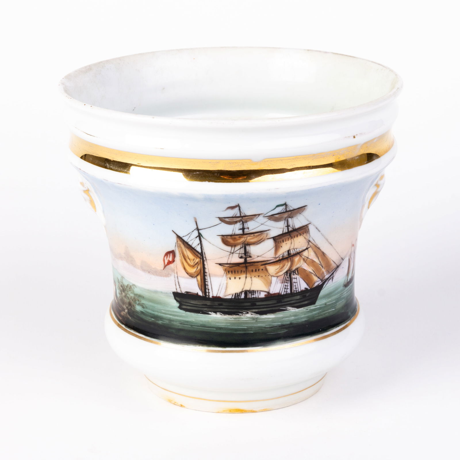 Nautical Maritime Porcelain Cache Pot 19th Century (1 of 5)