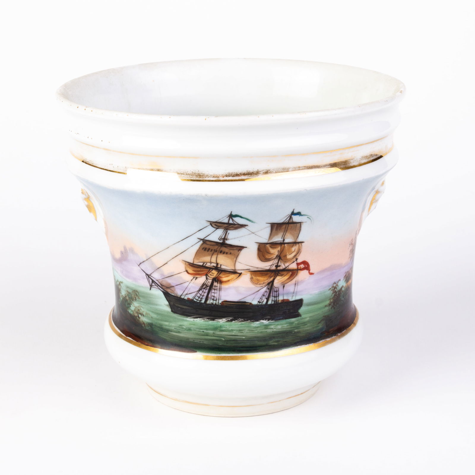 Nautical Maritime Porcelain Cache Pot 19th Century (1 of 5)