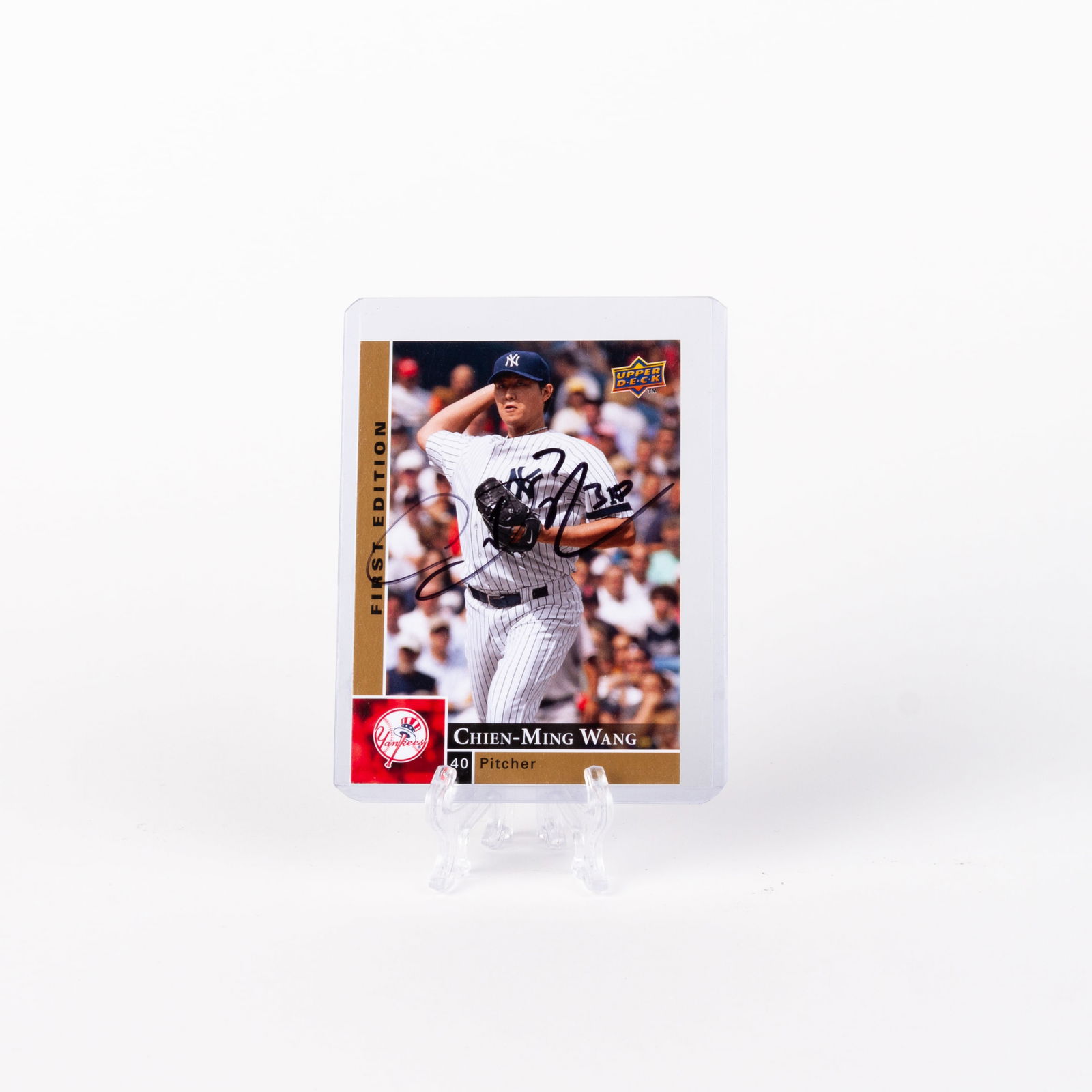 First Edition Hand Signed Chien-Ming Wang Baseball Autograph Card: DIMENSIONS APPROX 10x7.5x0.1CM.