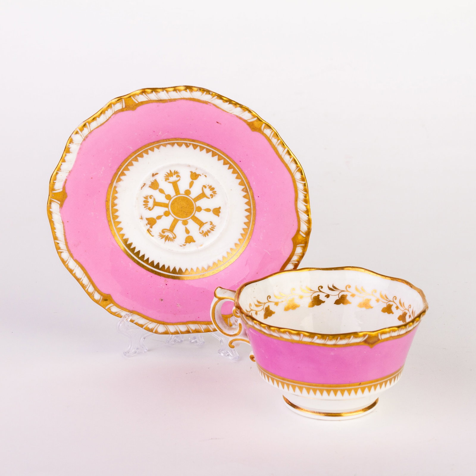 Spode Fine Porcelain Teacup & Saucer 19th Century: DIMENSIONS APPROX 14x14x7CM.