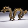 Chinese Swirling Brass Dragon Sculpture 