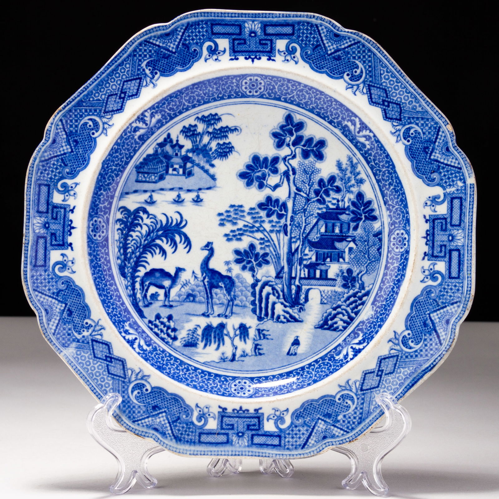 Spode Copeland Blue Willow Chinese Porcelain Plate 19th Century  (1 of 5)
