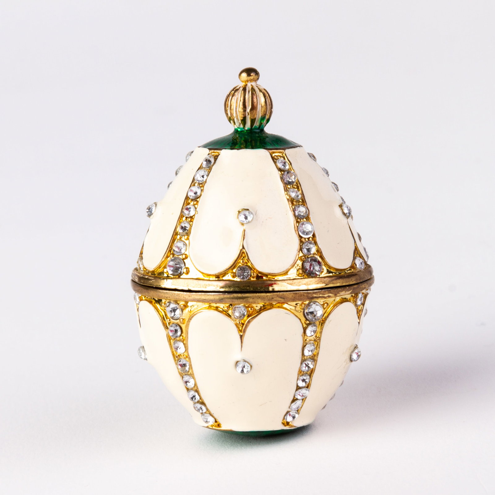 Faberge Style Russian Enamel Egg Trinket Box: Please carefully study all photographs