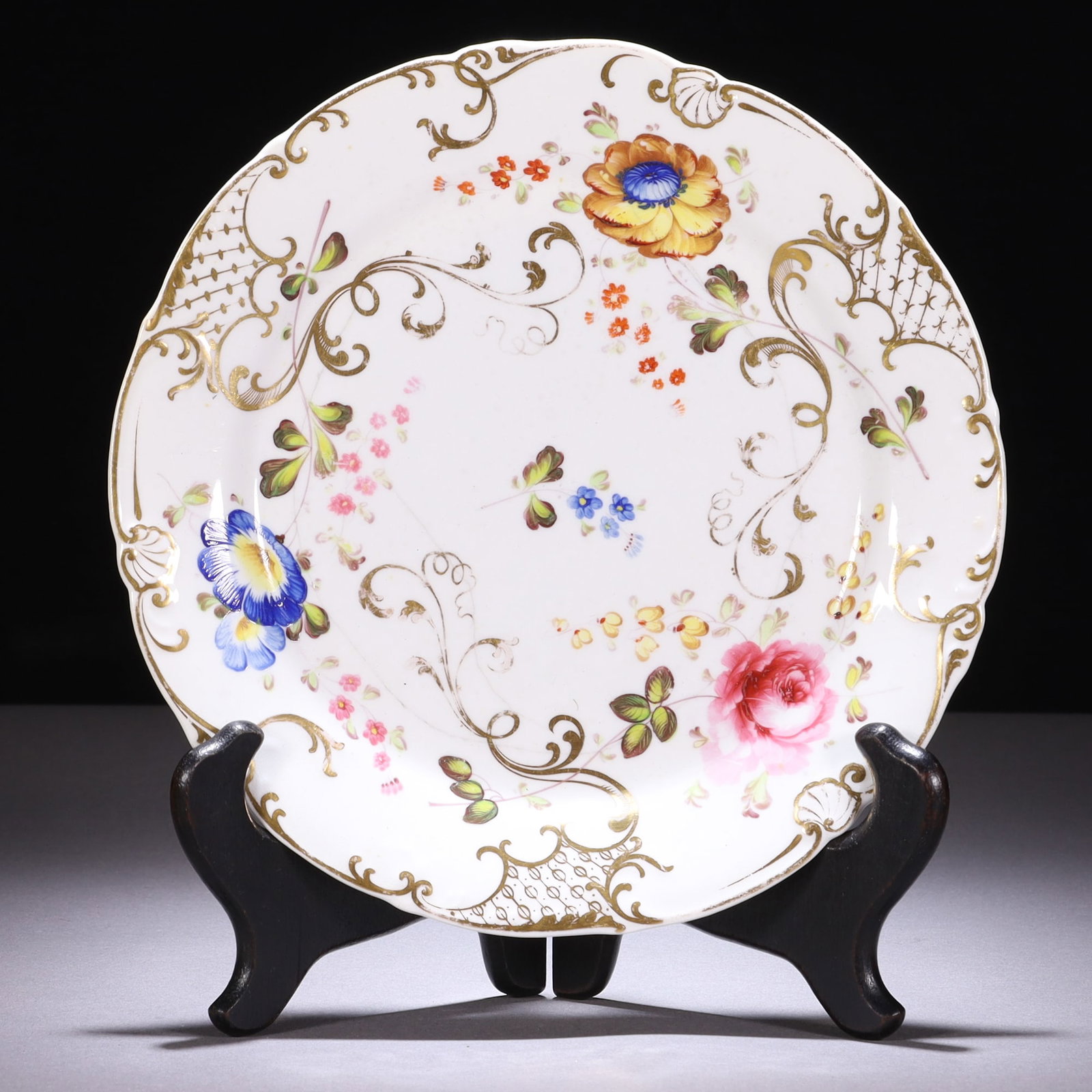 Georgian 18th Century Samuel Alcock Porcelain Painted Plate: MEASURING APPROX 23CM.