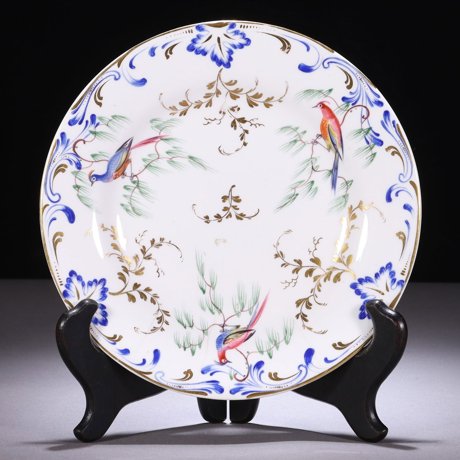Georgian 18th Century Samuel Alcock Porcelain Painted Plate: MEASURING APPROX 19.4CM.