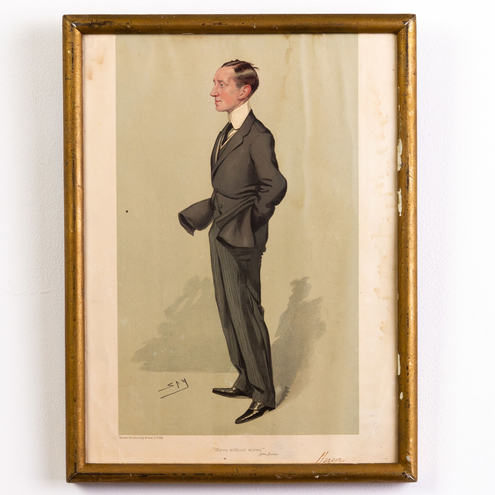 Vanity Fair "Wires Without Wires" 19th Century Lithograph (1 of 5)