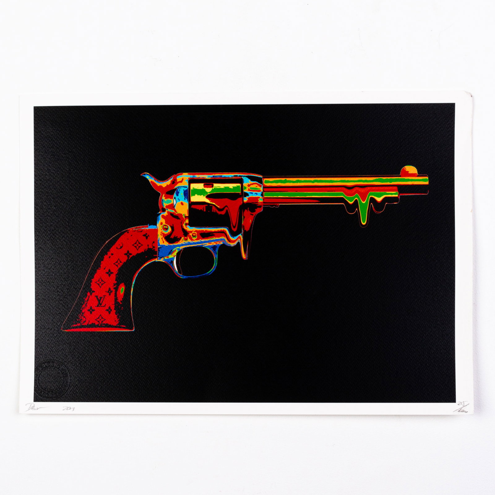Death NYC Signed Limited Ed Pop Art Print Louis Vuitton Pistol: DIMENSIONS APPROX 45x32x0.1CM.