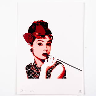 Death NYC Signed Pop Art Print Louis Vuitton Audrey Hepburn: DIMENSIONS APPROX 45x32x0.1CM.