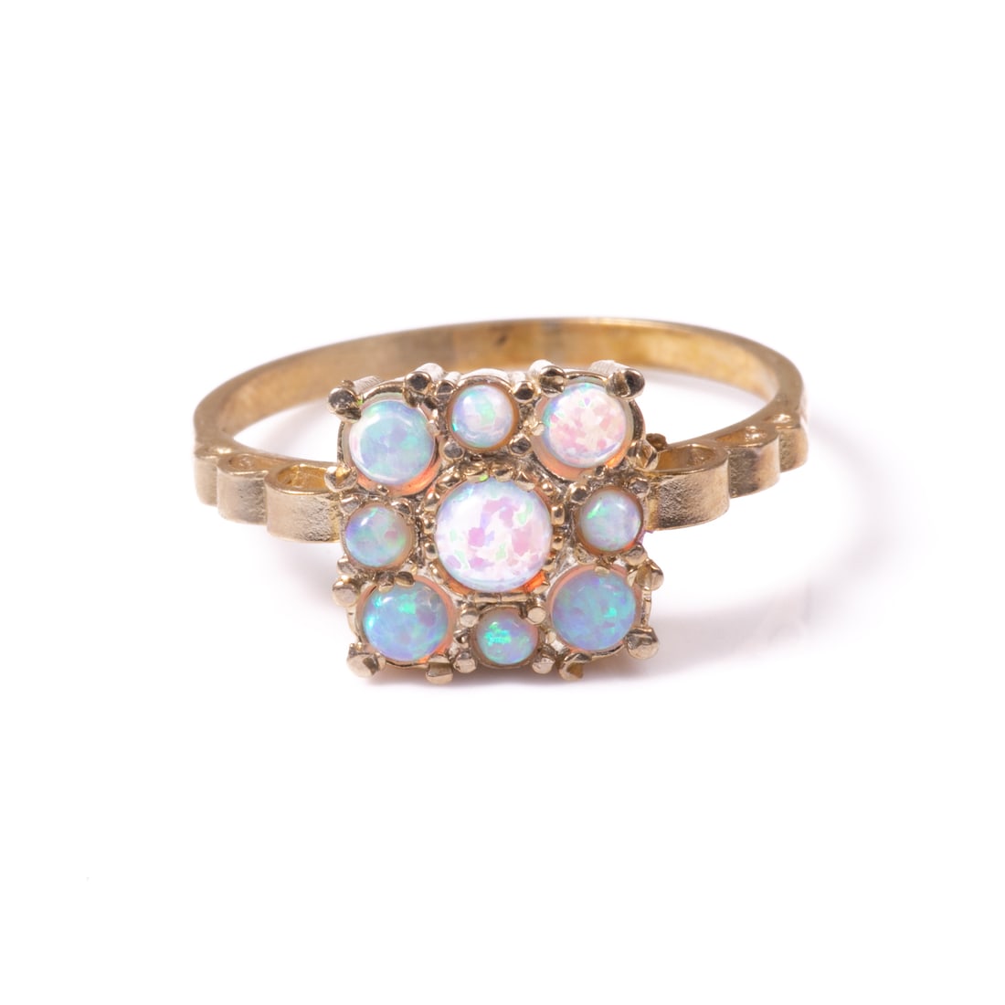 Art Deco Cultured Opal Gilded Ring (1 of 1)