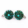 Victorian Turquoise Cluster Silver Earrings