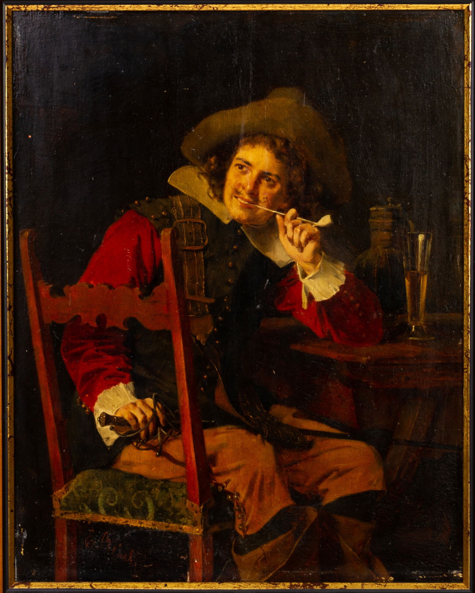 Ernst Meisel (German, 1838-1895) Cavalier Portrait Painting (1 of 6)