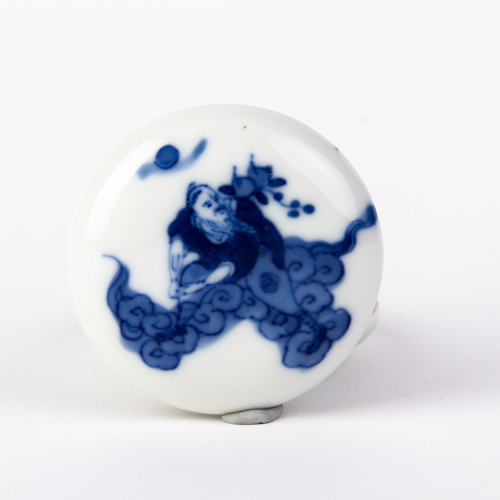 Chinese Blue & White Porcelain Lidded Paste Box (1 of 7)
