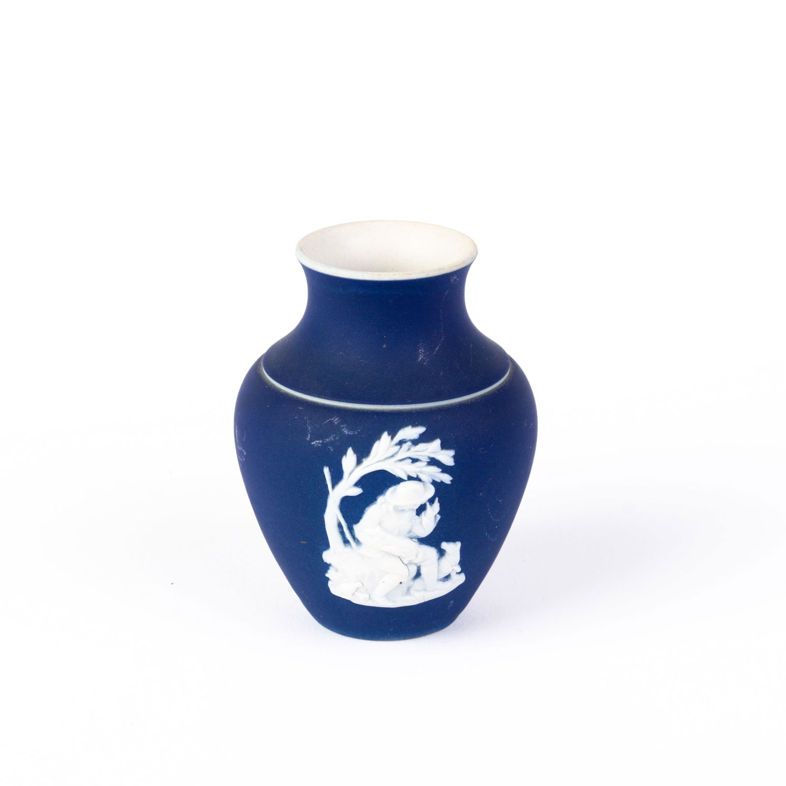 Wedgwood Portland Blue Jasperware Miniature Vase (1 of 5)