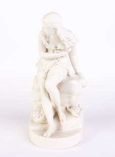 Minton Parian Statue of Don Quixote's "Dorothea" by John Bell: DIMENSIONS APPROX 35x19x18CM.