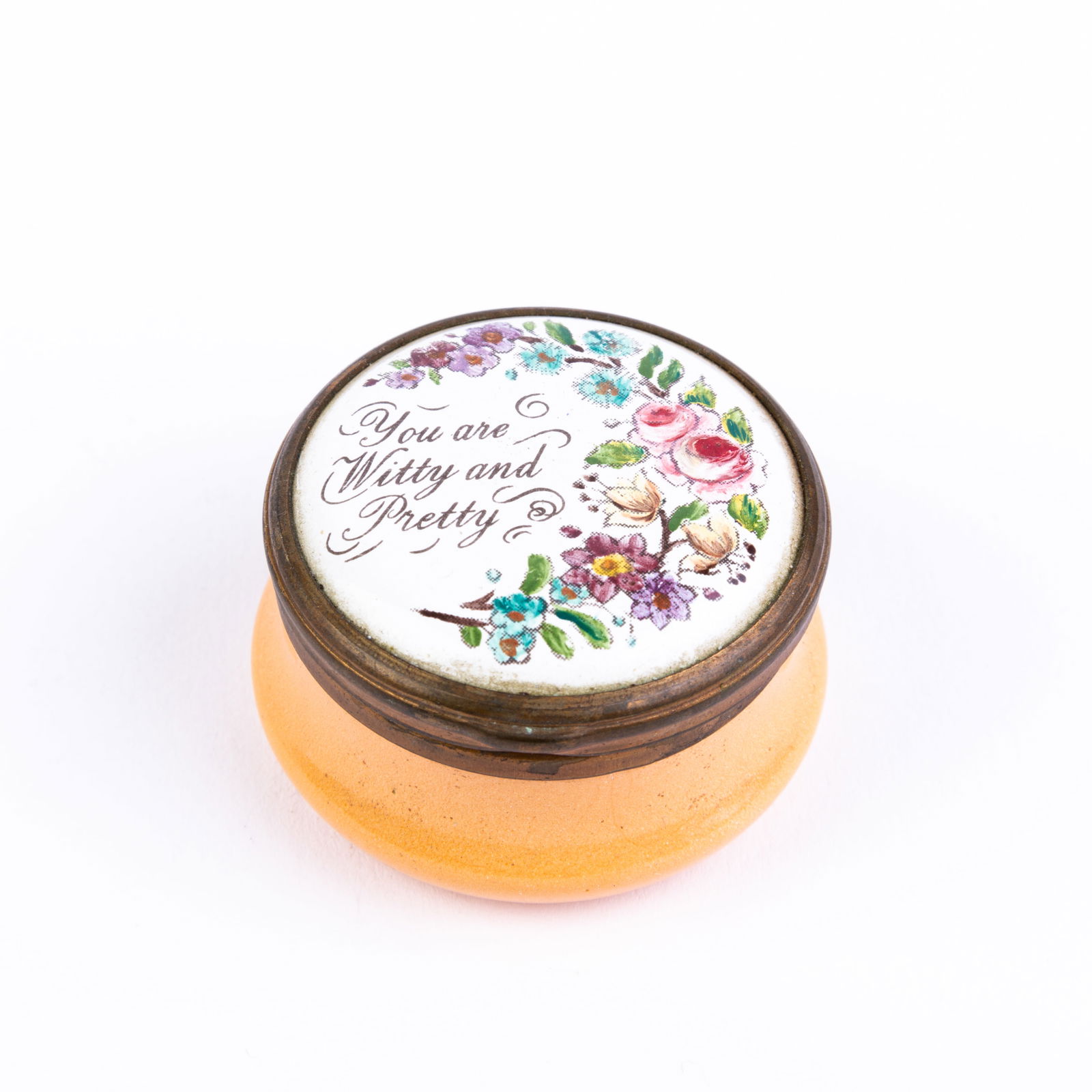 Halcyon Days English Enamel Pillbox: DIMENSIONS APPROX 4.5x4.5x3CM.