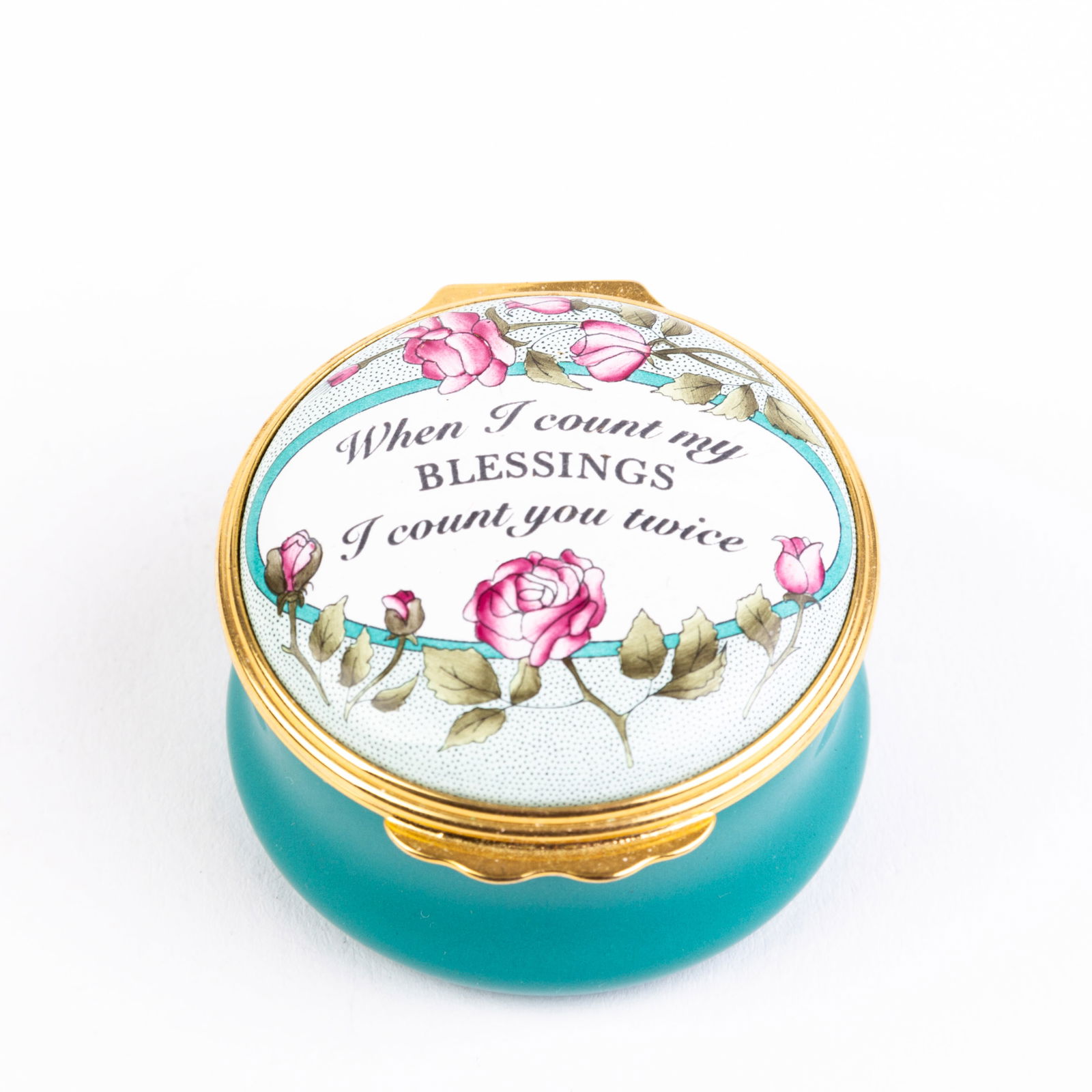 Halcyon Days English Enamel Pillbox: DIMENSIONS APPROX 4.5x4.5x3CM