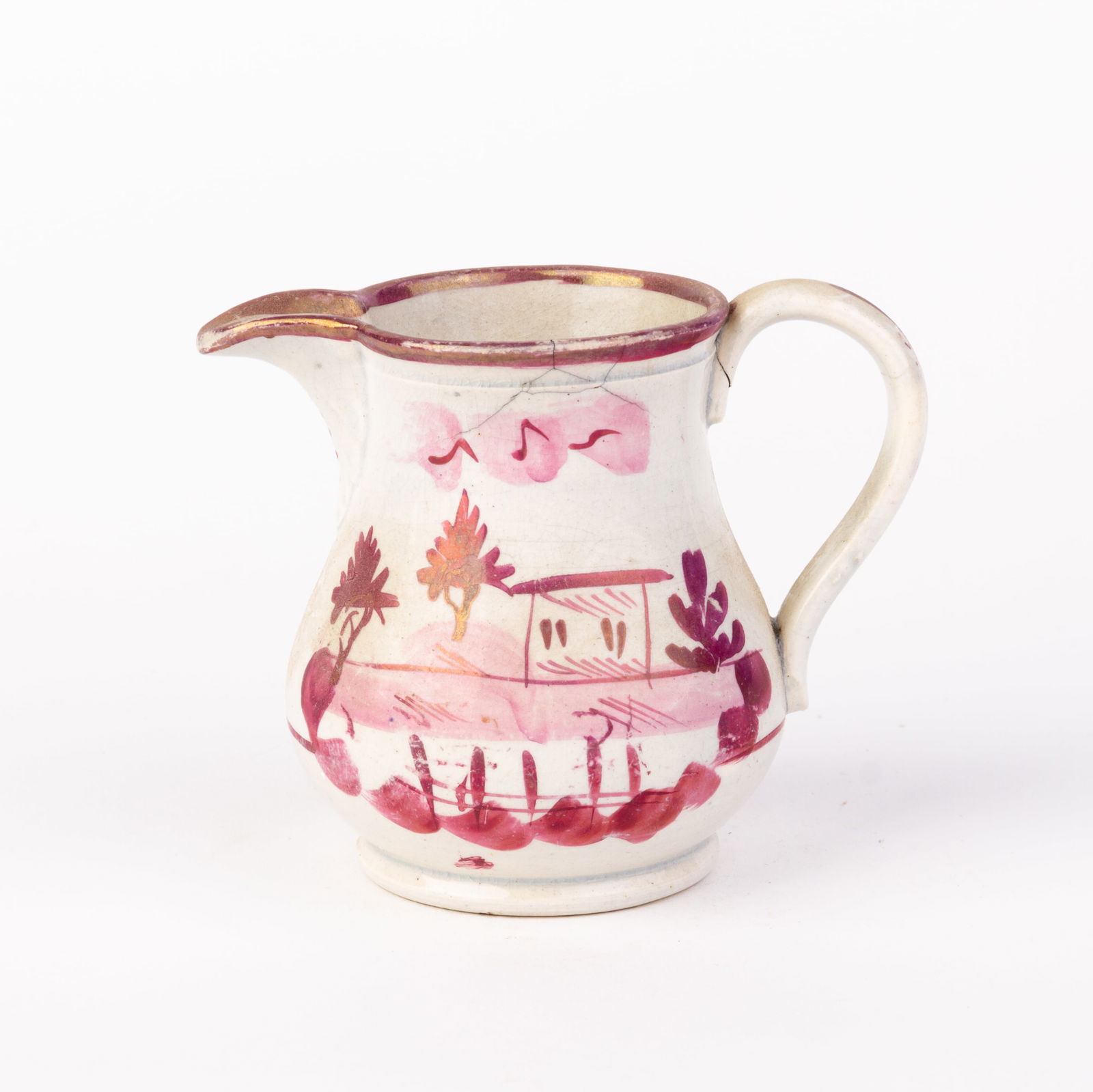 English Staffordshire Prattware Lustreware Jug 18th Century (1 of 5)