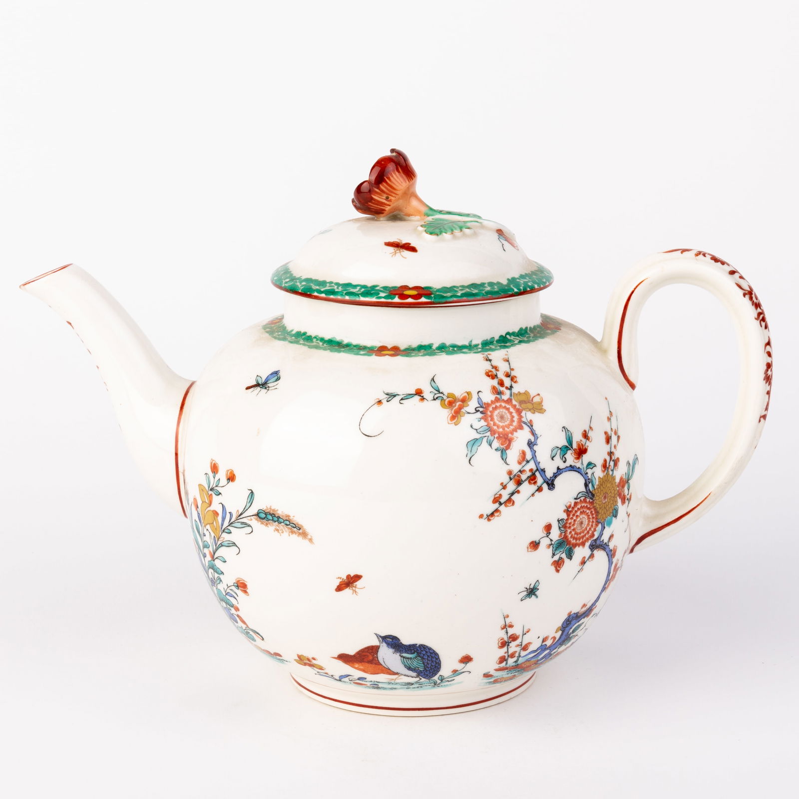 Royal Worcester Old Bow Porcelain Polychrome Teapot (1 of 7)
