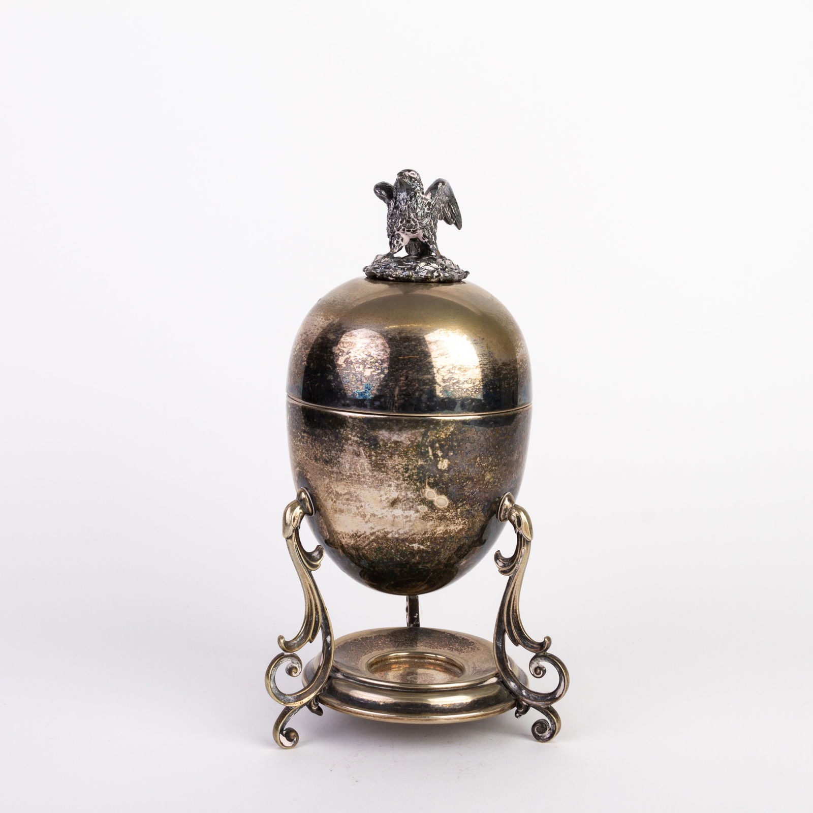 Victorian Silver Plated Egg Coddler 19th Century: DIMENSIONS APPROX 13.5x13.5x26CM.