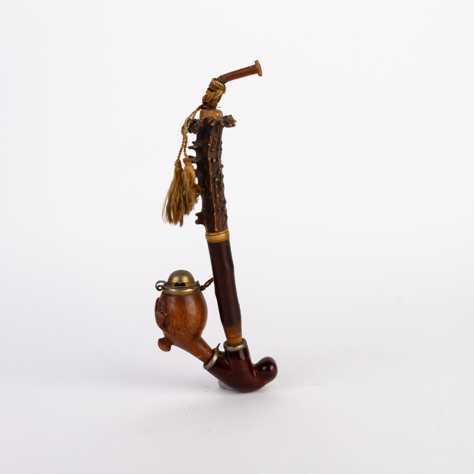 Black Forest Hand Carved Wood Tobacco Smoking Pipe ca. 1920: DIMENSIONS APPROX 27x10x4CM.