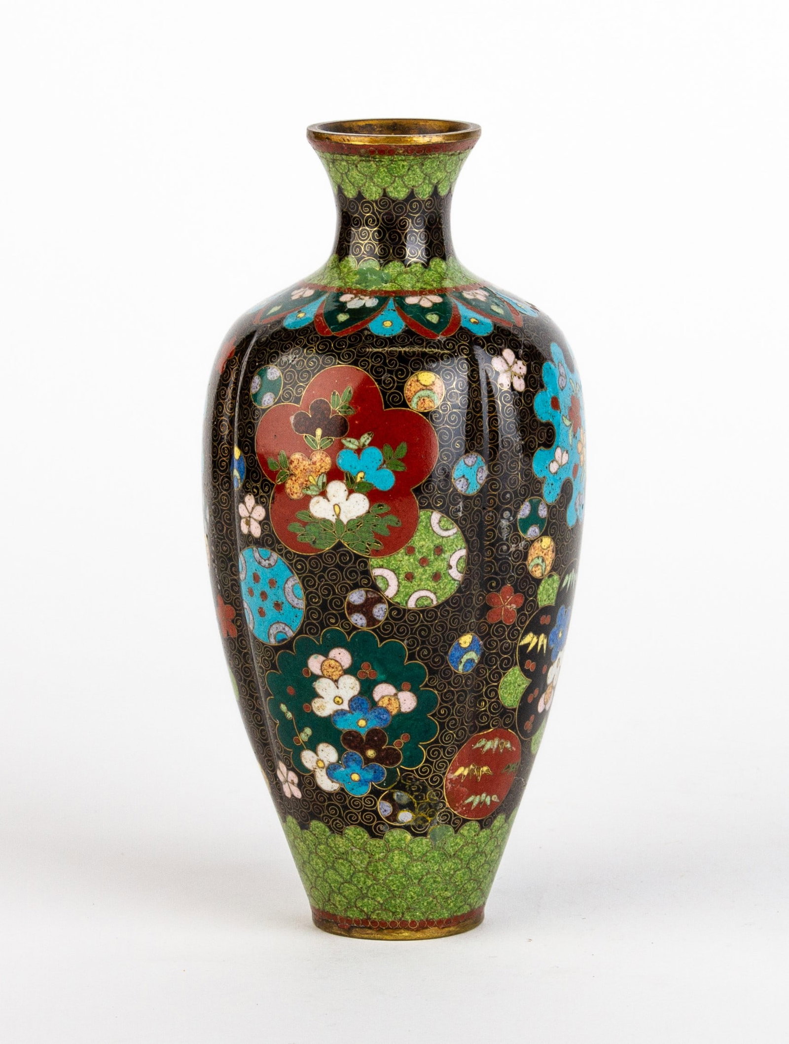 Japanese Cloisonne Enamel Vase Meiji 19th Century: DIMENSIONS APPROX 8x8x18.5CM.