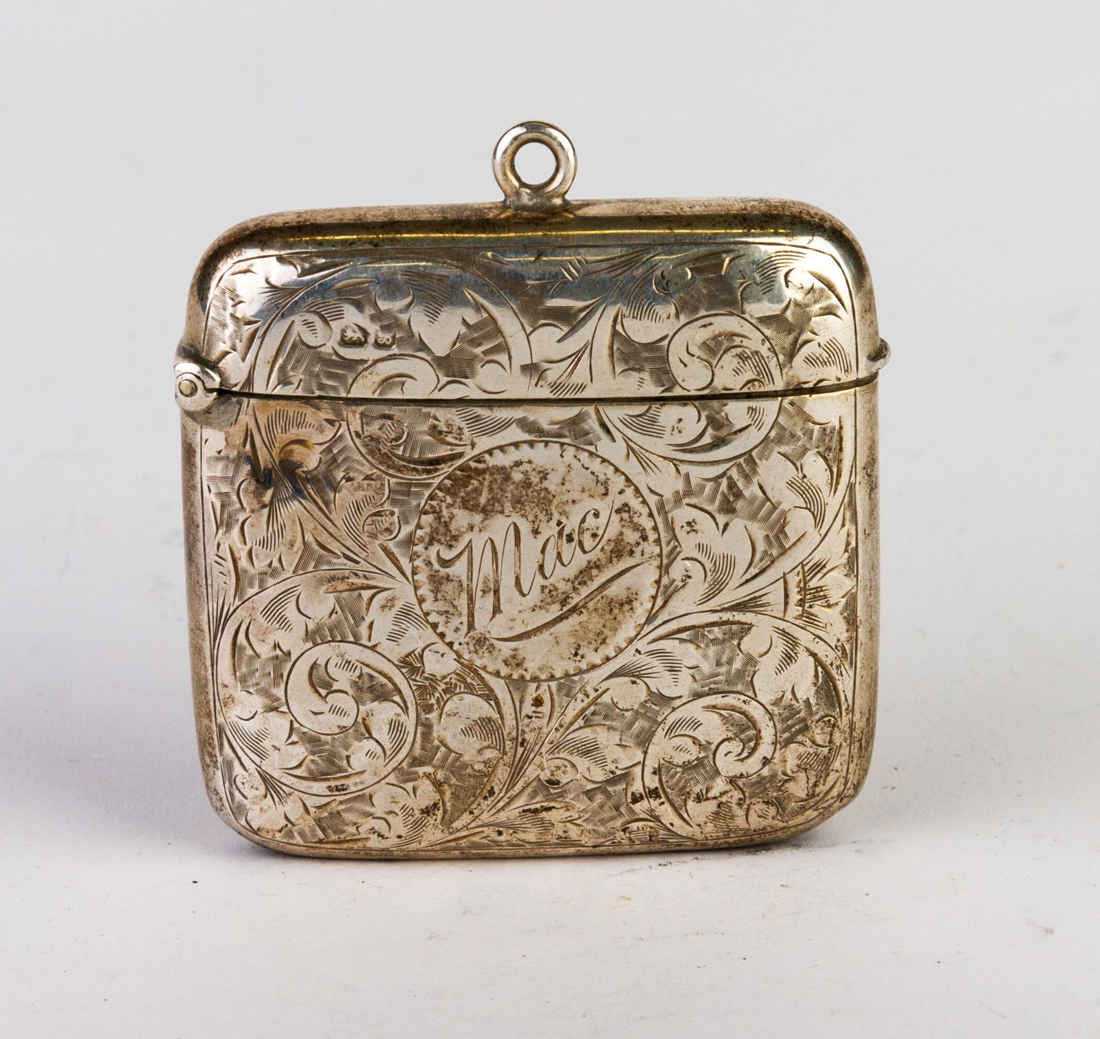 English Silver Engraved Chester Hallmarked Vesta Case (1 of 6)