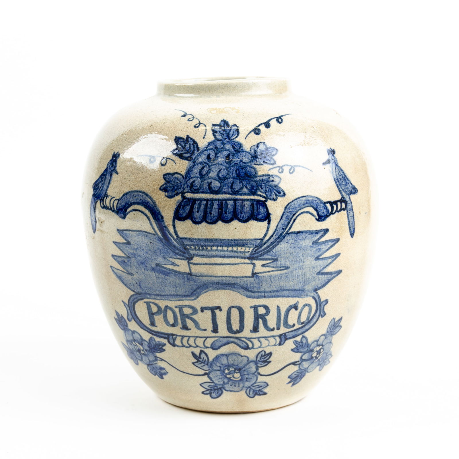 18th Century Dutch Delftware Faience Tobacco Drug Jar (1 of 5)