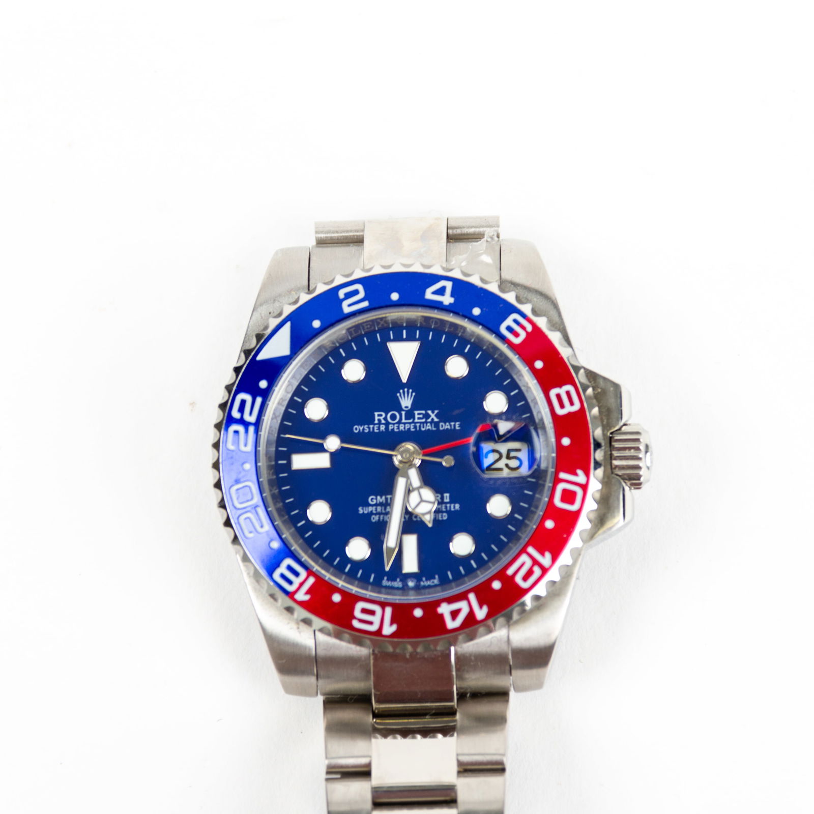 Rolex Oyster Perpetual Pepsi GMT-Master II Men's Repro Watch: DIMENSIONS APPROX 4x10x1CM.