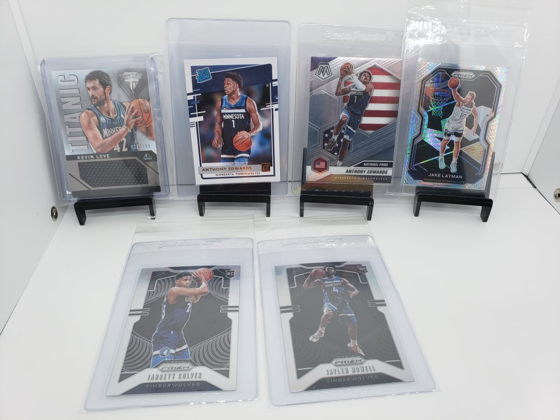 (6) Basketball Timberwolves Kevin Love #'d Patch Anthony Edwards (1 of 6)