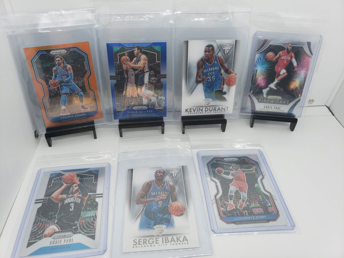 (7) Basketball Thunder Kevin Durant Steven Adams #'d (1 of 6)
