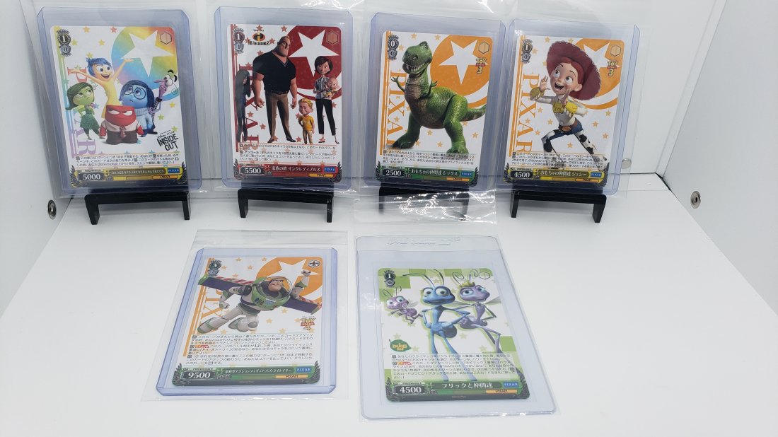 (6) TCG Weiss Schwarz Pixar Inside Out, The Incredibles, Toy Story, A Bugs Life: * 6 various Weiss Schwarz Pixar cards* Add to your collection.