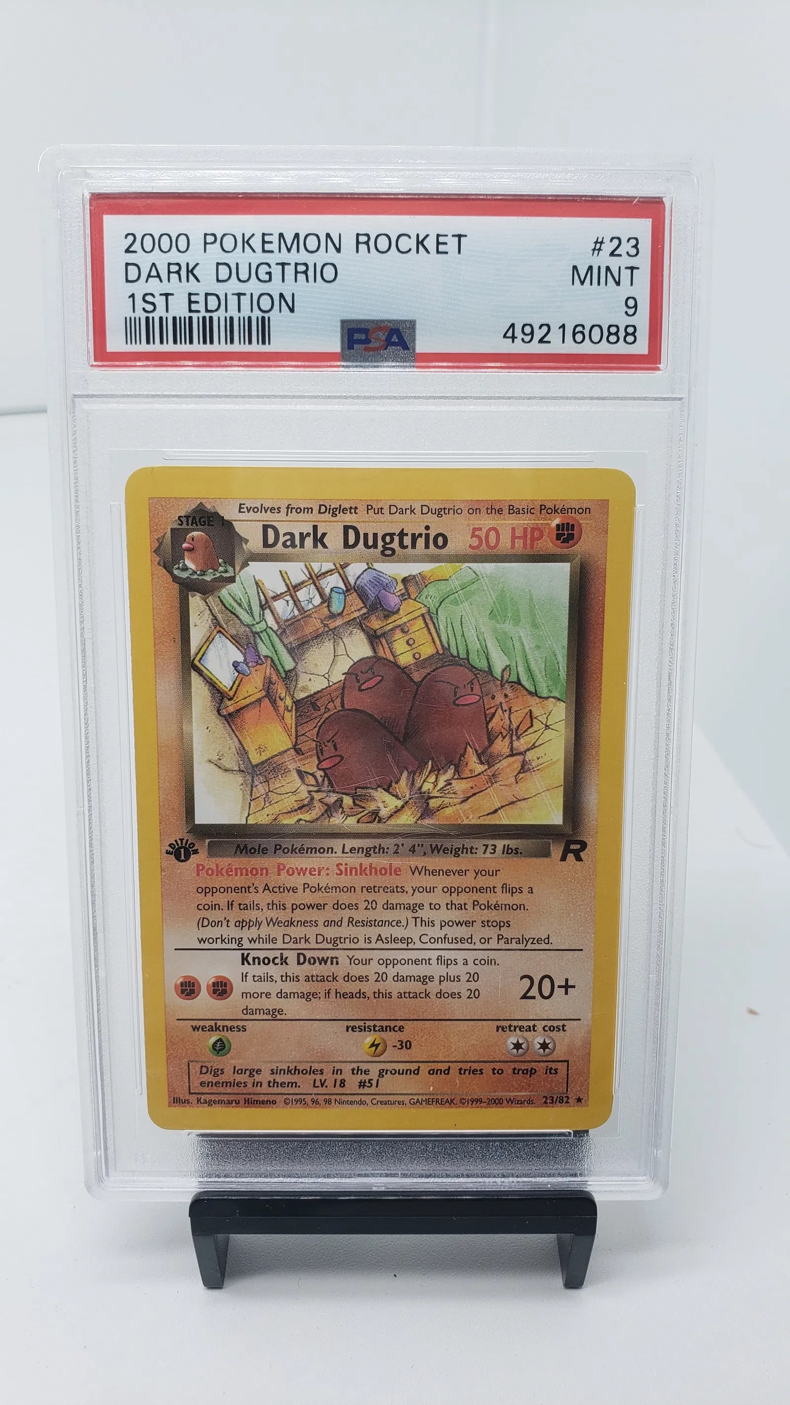 PSA 9 Dark Dugtrio 1st edition: * 2000 Pokemon Team Rocket * PSA 9 Dark Dugtrio #23 1st edition