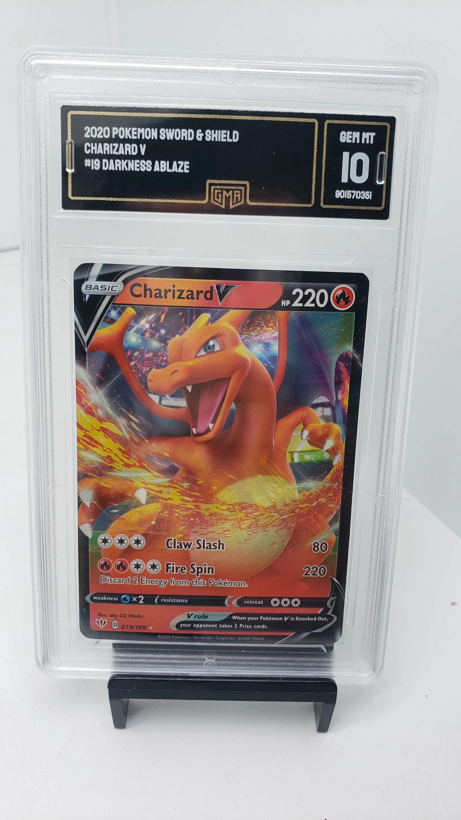 GMA 10 Charizard V: * 2020 Pokemon Sword & Shield Darkness Ablaze * GMA 10 Charizard V #19
