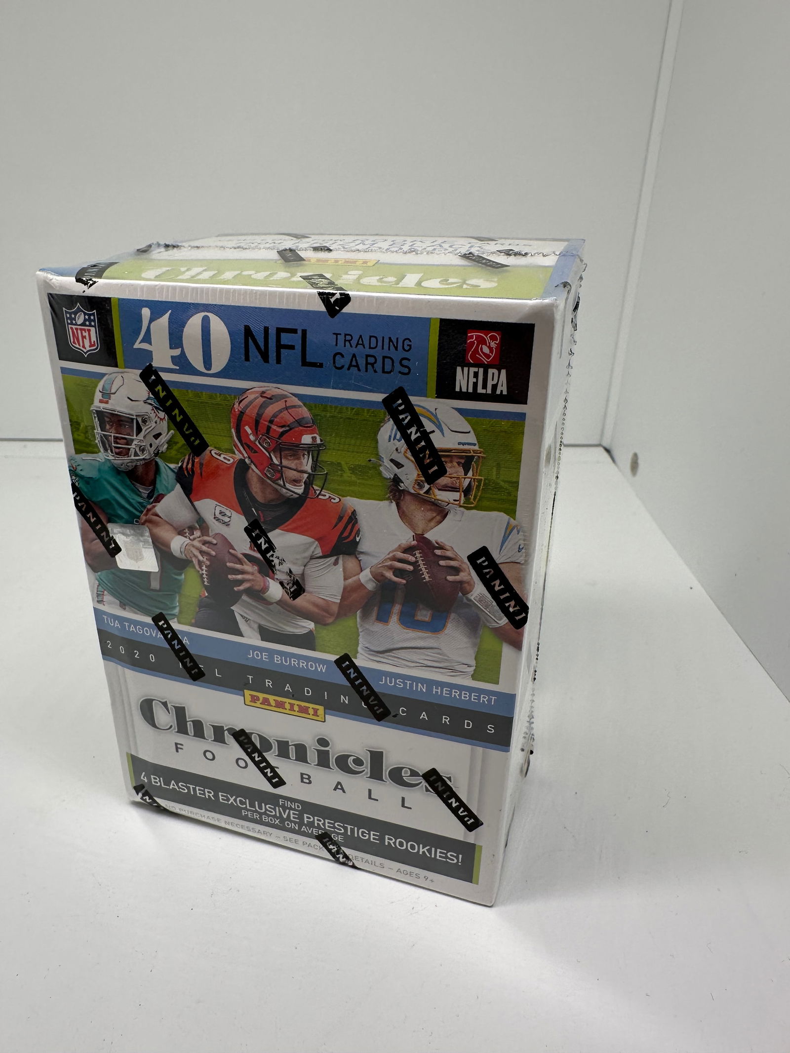 2020 Panini NFL Chronicles Football Blaster Box - Factory Sealed: Key Rookies Joe Burrow Tua Tagovailoa Justin Herbert Jalen Hurts Jordan Love Justin Jefferson Jerry Jeudy CeeDee Lamb Clyde Edwards-Helaire Jonathan Taylor Chase Young Tee Higgins J.K. Dobbins D'Andre