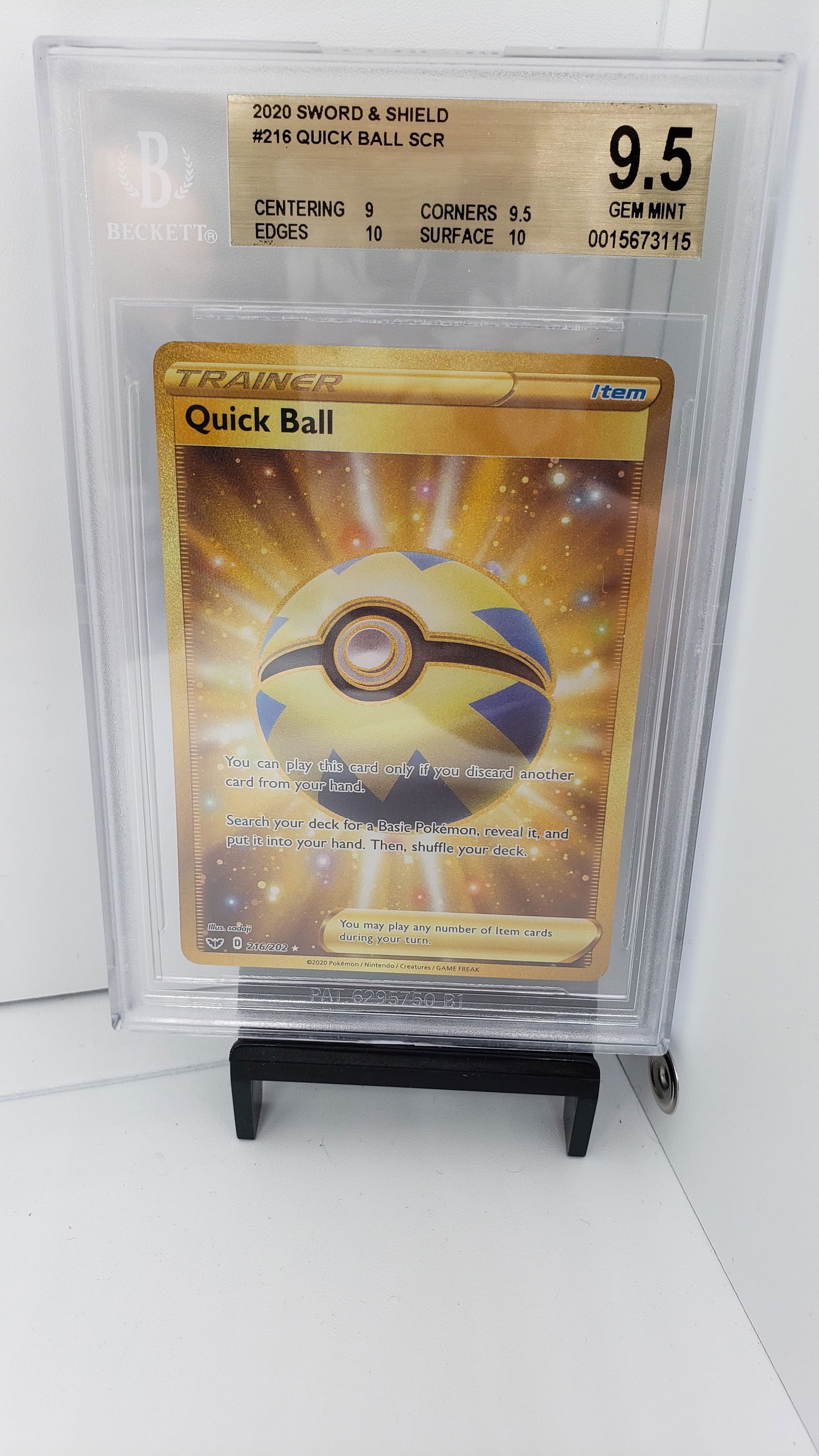 BGS 9.5 Quick Ball Gold Secret Rare (1 of 2)