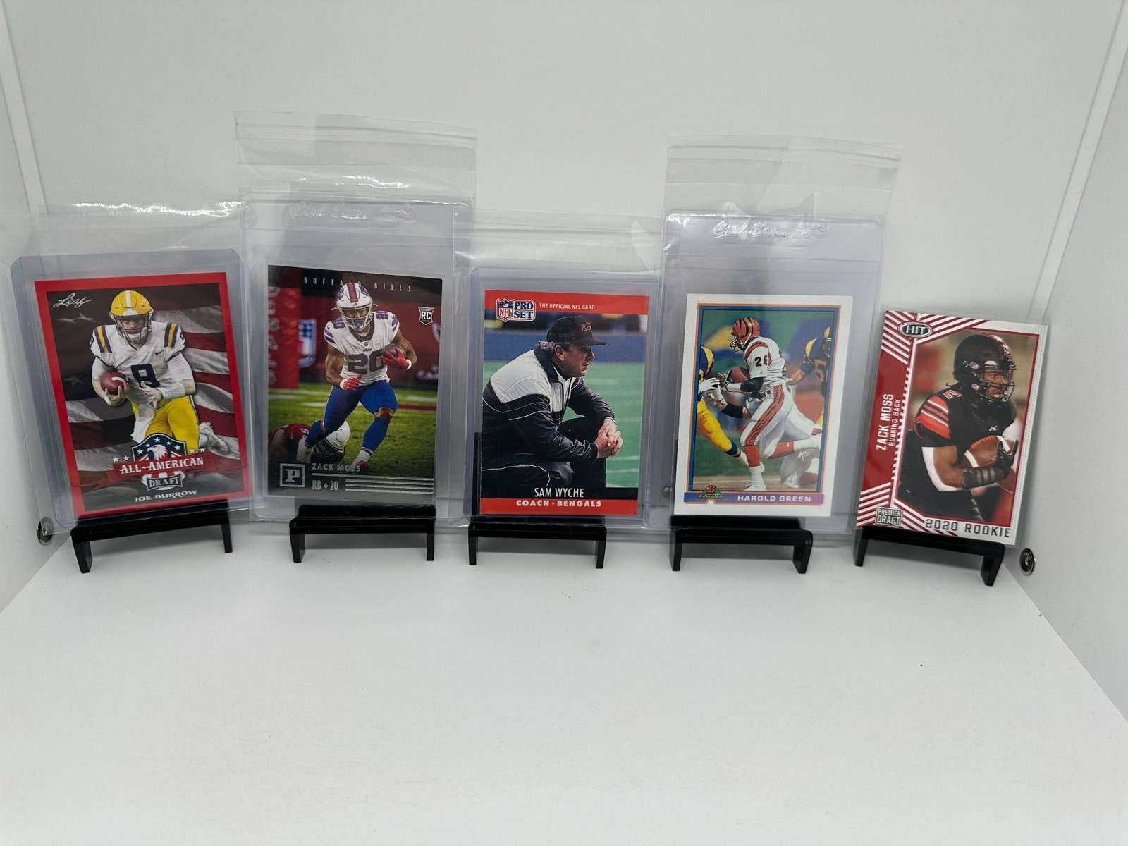 Joe Burrow Rookie Zack Moss RC Wyche Bengals (1 of 7)